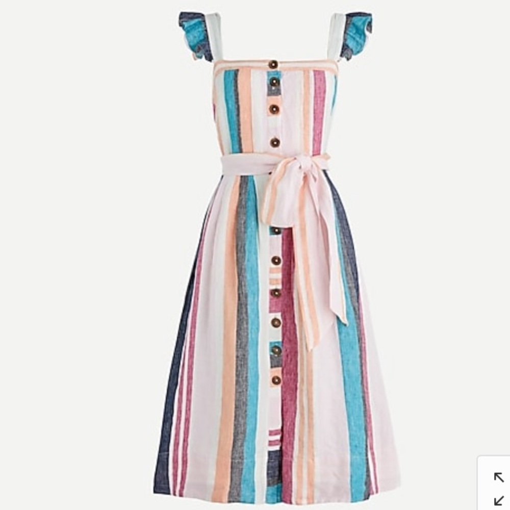 J Crew Linen Midi Dress